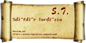Sáfár Terézia névjegykártya
