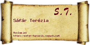 Sáfár Terézia névjegykártya