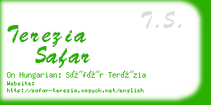 terezia safar business card
